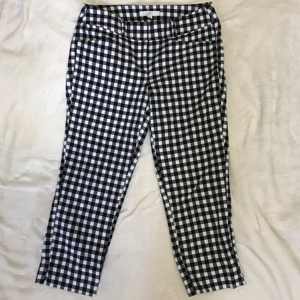 LOFT Gingham Capris Pants